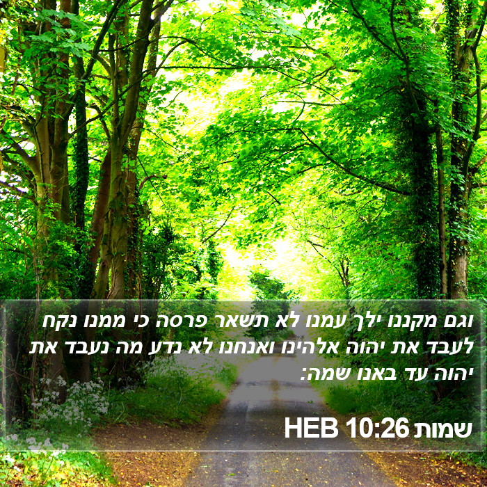 שמות 10:26 HEB Bible Study