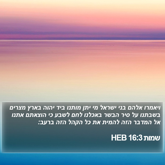 שמות 16:3 HEB Bible Study