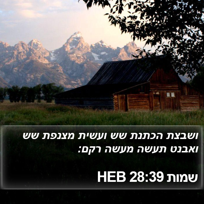 שמות 28:39 HEB Bible Study