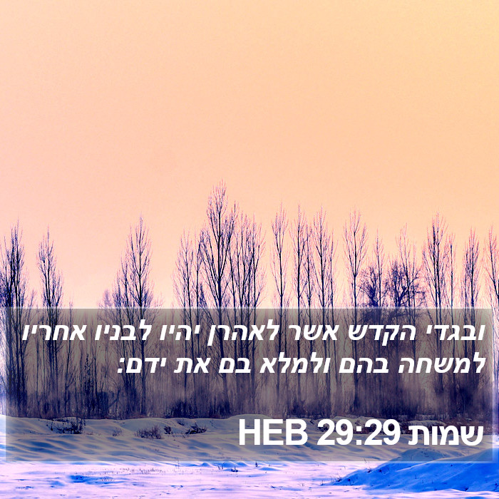 שמות 29:29 HEB Bible Study