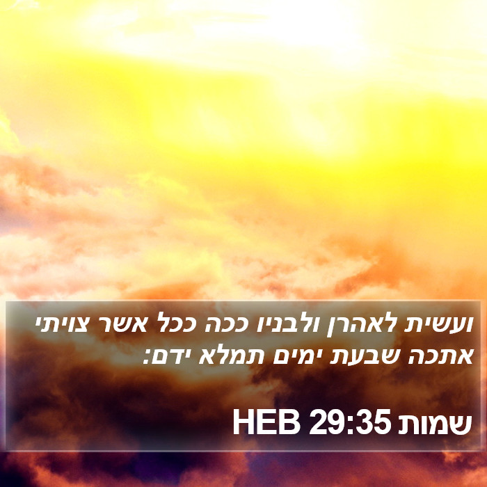 שמות 29:35 HEB Bible Study