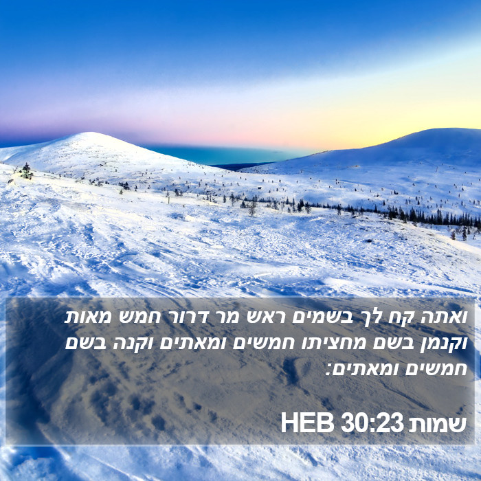 שמות 30:23 HEB Bible Study