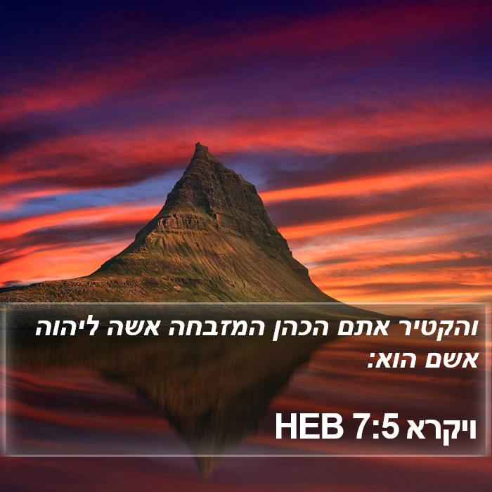 ויקרא 7:5 HEB Bible Study