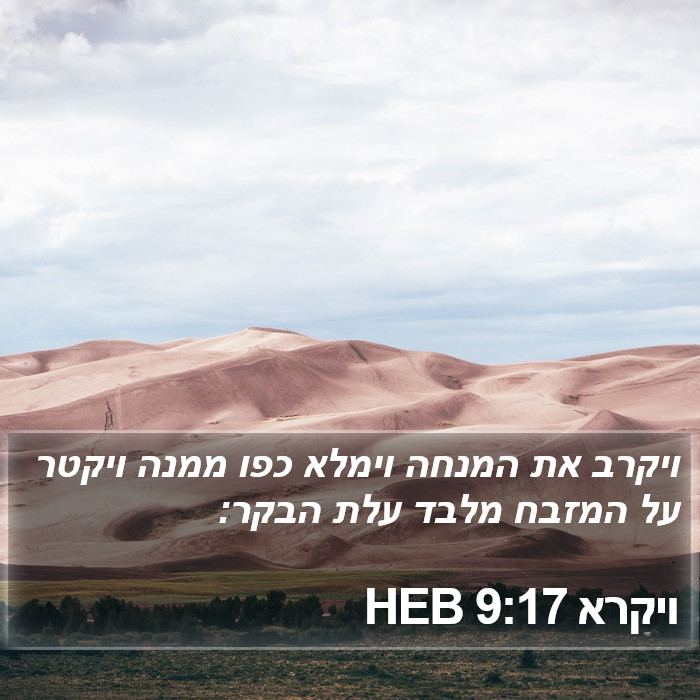 ויקרא 9:17 HEB Bible Study