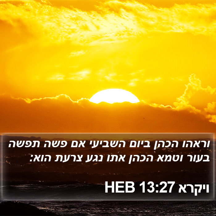 ויקרא 13:27 HEB Bible Study