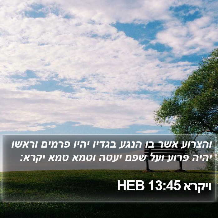 ויקרא 13:45 HEB Bible Study