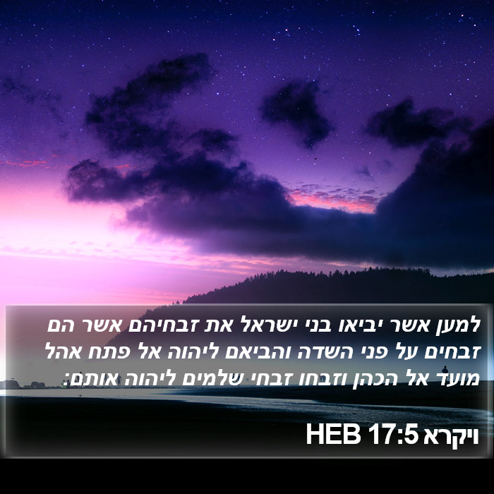 ויקרא 17:5 HEB Bible Study