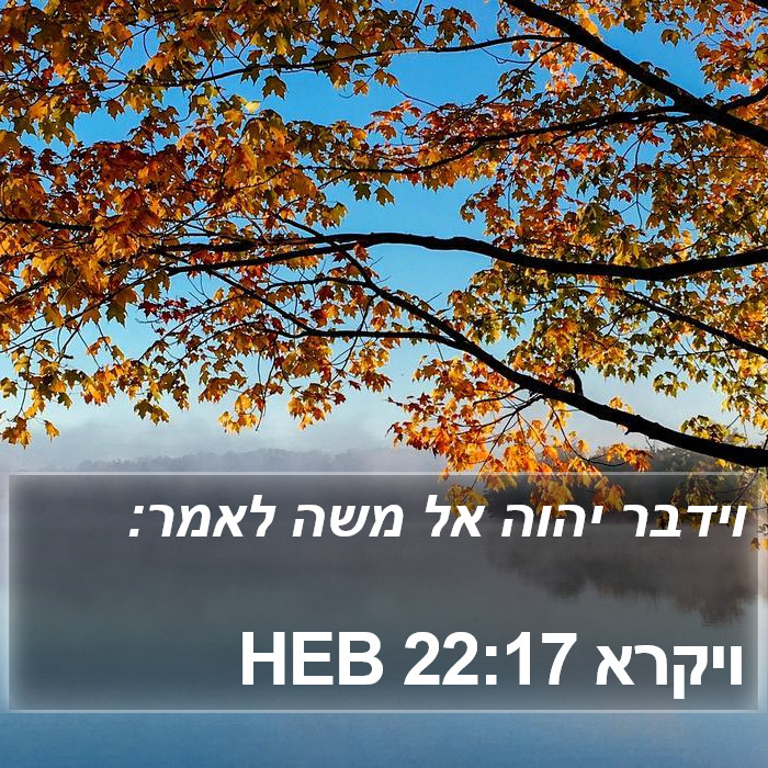 ויקרא 22:17 HEB Bible Study