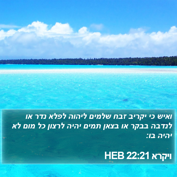 ויקרא 22:21 HEB Bible Study