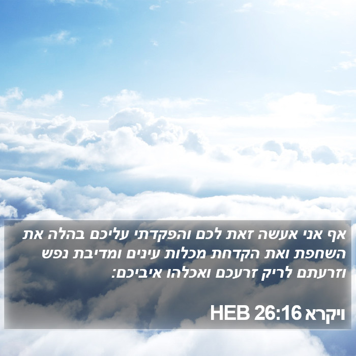 ויקרא 26:16 HEB Bible Study