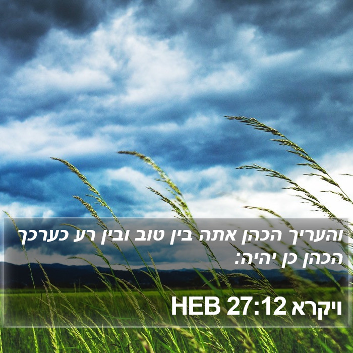 ויקרא 27:12 HEB Bible Study