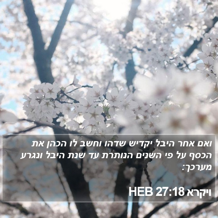 ויקרא 27:18 HEB Bible Study