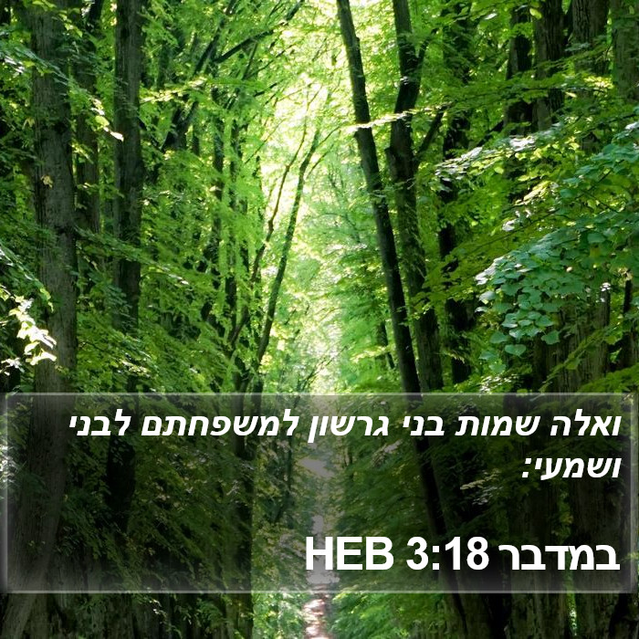 במדבר 3:18 HEB Bible Study