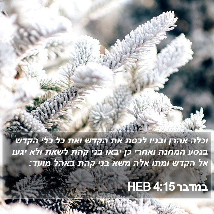 במדבר 4:15 HEB Bible Study