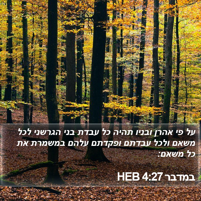 במדבר 4:27 HEB Bible Study