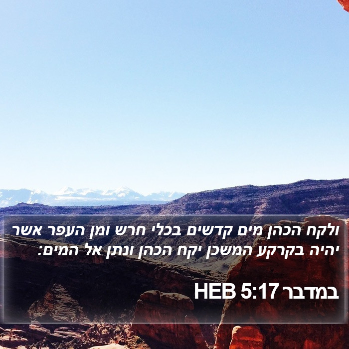 במדבר 5:17 HEB Bible Study