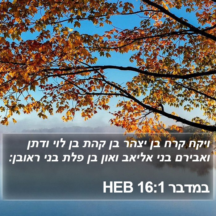 במדבר 16:1 HEB Bible Study