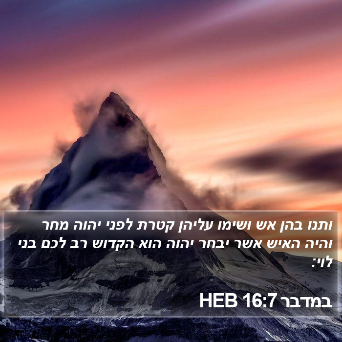 במדבר 16:7 HEB Bible Study