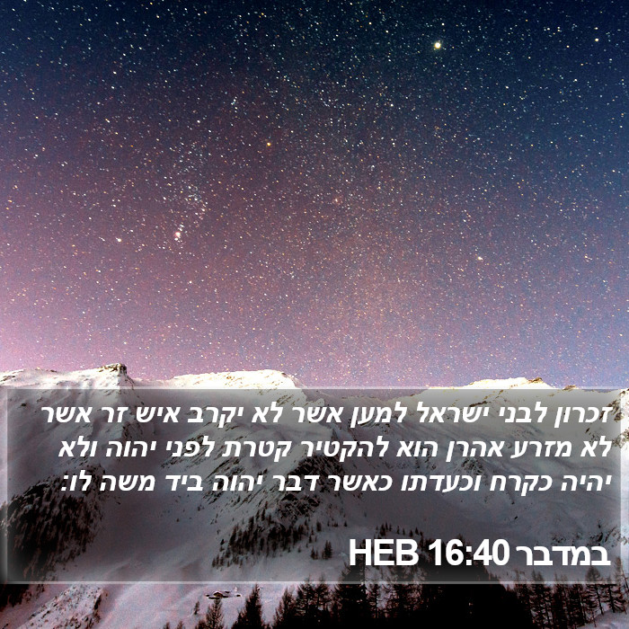 במדבר 16:40 HEB Bible Study