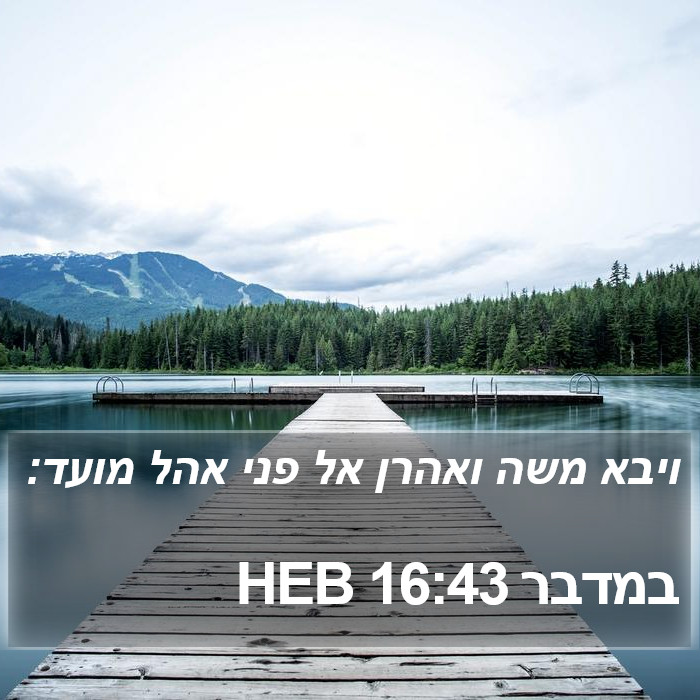 במדבר 16:43 HEB Bible Study