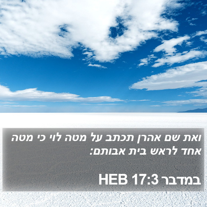 במדבר 17:3 HEB Bible Study