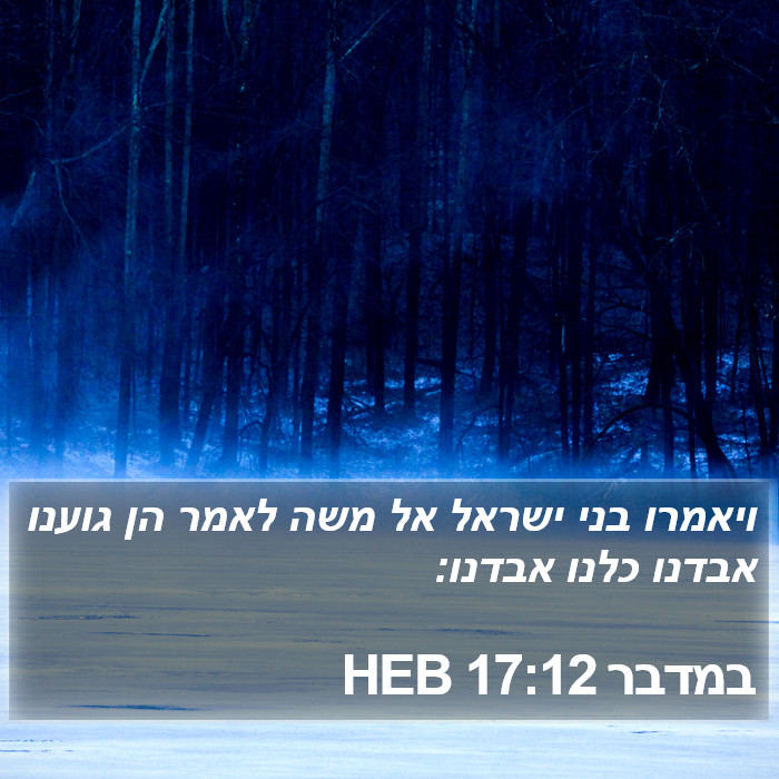 במדבר 17:12 HEB Bible Study