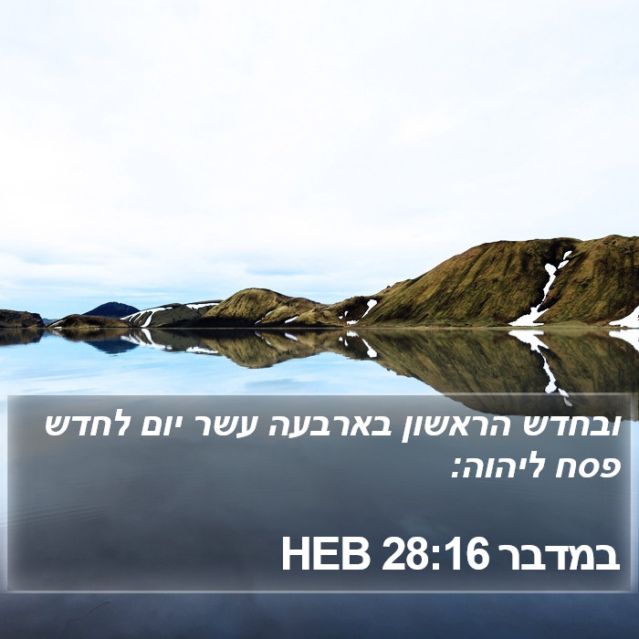 במדבר 28:16 HEB Bible Study