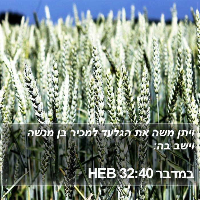 במדבר 32:40 HEB Bible Study