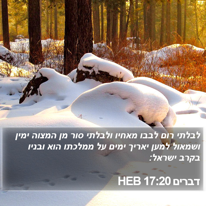 דברים 17:20 HEB Bible Study