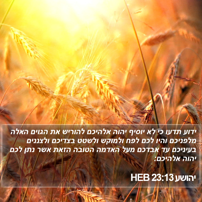 יהושע 23:13 HEB Bible Study