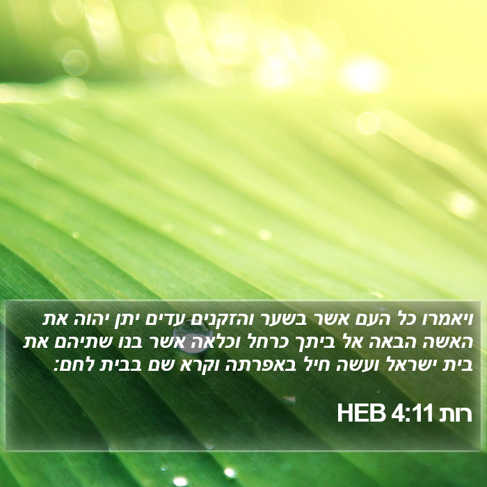 רות 4:11 HEB Bible Study