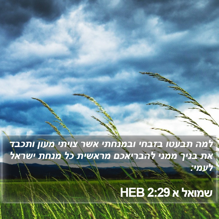 שמואל א 2:29 HEB Bible Study