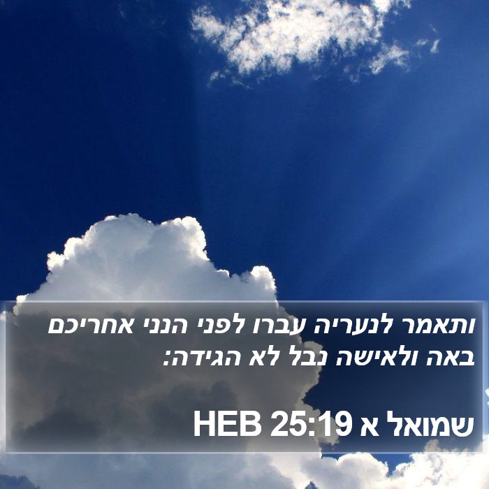 שמואל א 25:19 HEB Bible Study