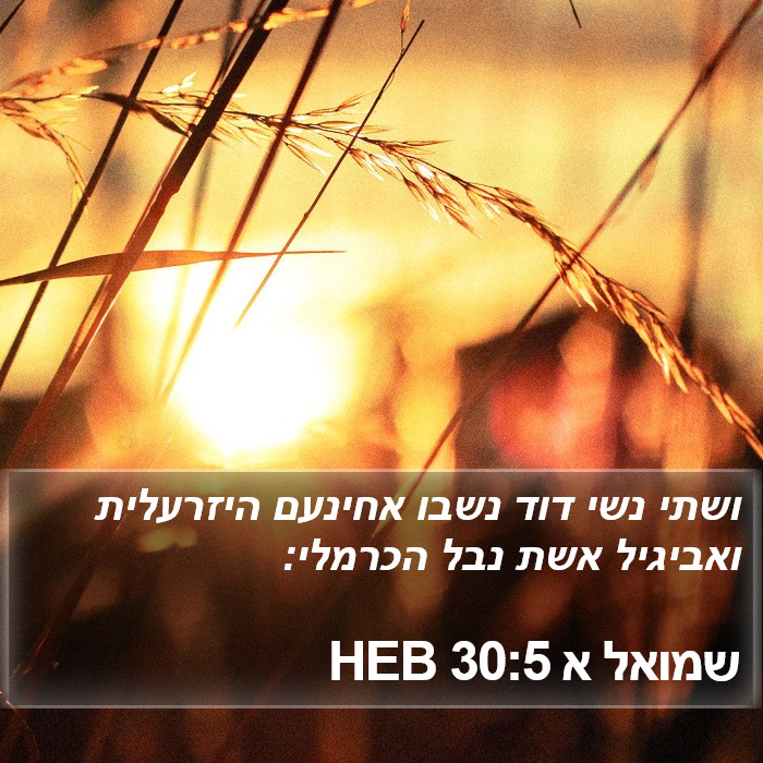 שמואל א 30:5 HEB Bible Study