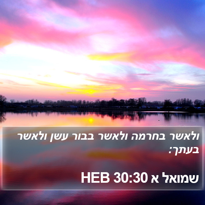 שמואל א 30:30 HEB Bible Study