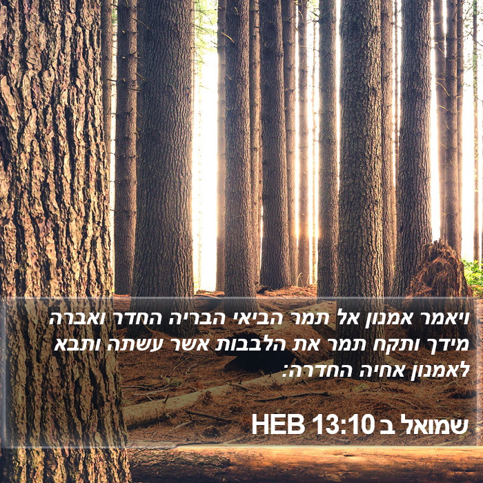 שמואל ב 13:10 HEB Bible Study