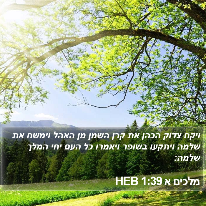 מלכים א 1:39 HEB Bible Study