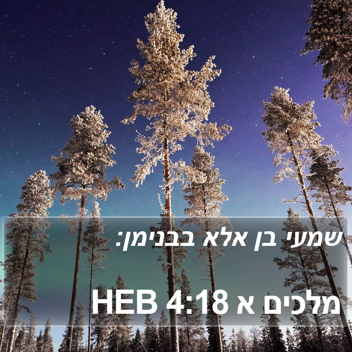 מלכים א 4:18 HEB Bible Study