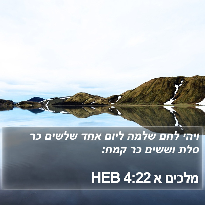 מלכים א 4:22 HEB Bible Study