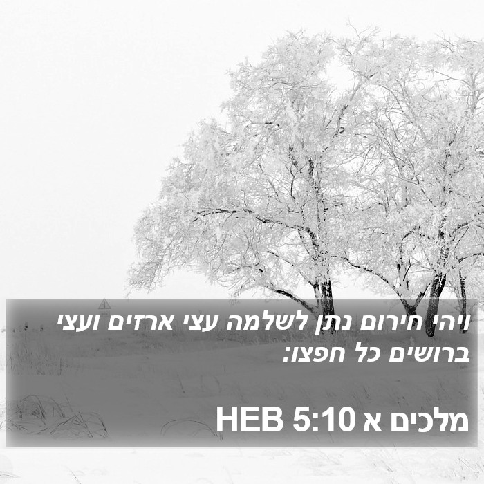 מלכים א 5:10 HEB Bible Study