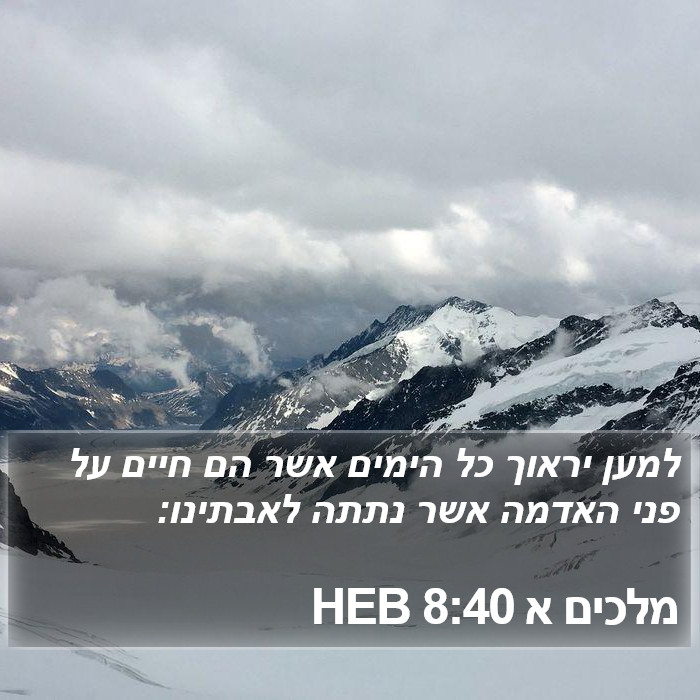 מלכים א 8:40 HEB Bible Study