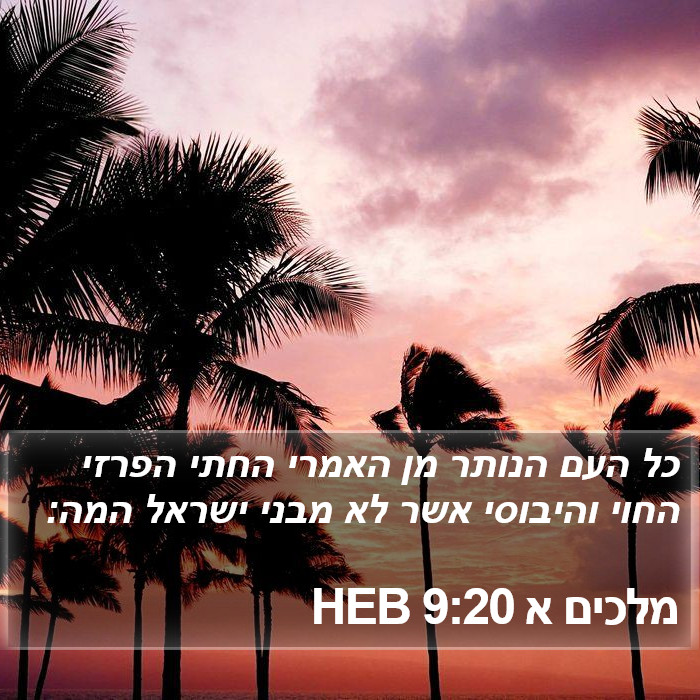 מלכים א 9:20 HEB Bible Study