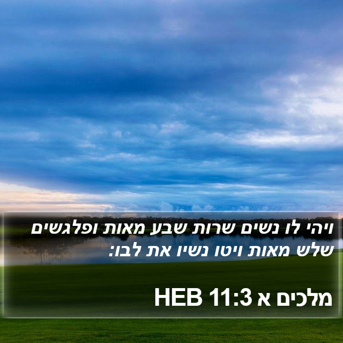 מלכים א 11:3 HEB Bible Study