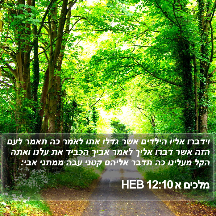 מלכים א 12:10 HEB Bible Study