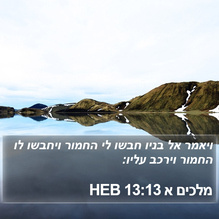 מלכים א 13:13 HEB Bible Study