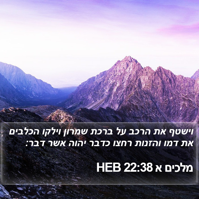 מלכים א 22:38 HEB Bible Study