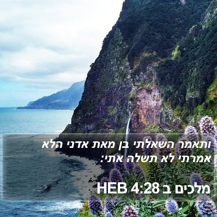 מלכים ב 4:28 HEB Bible Study