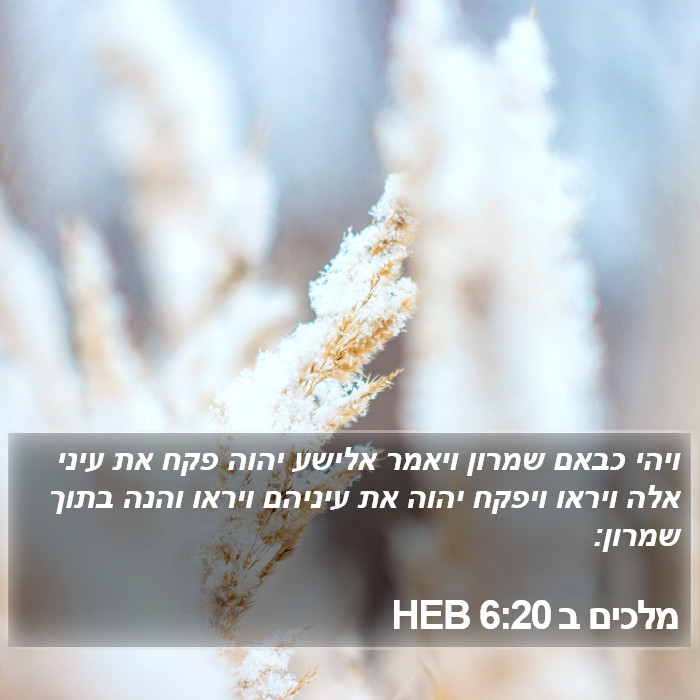 מלכים ב 6:20 HEB Bible Study