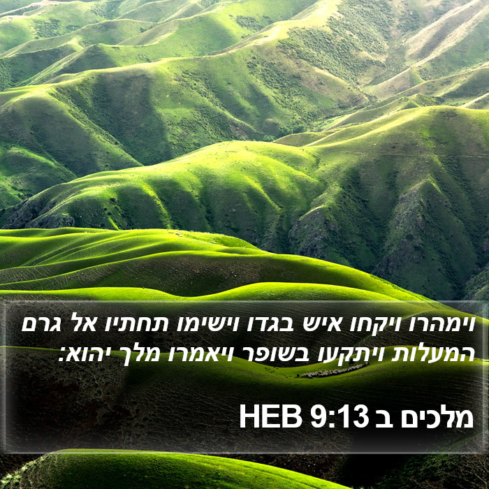 מלכים ב 9:13 HEB Bible Study