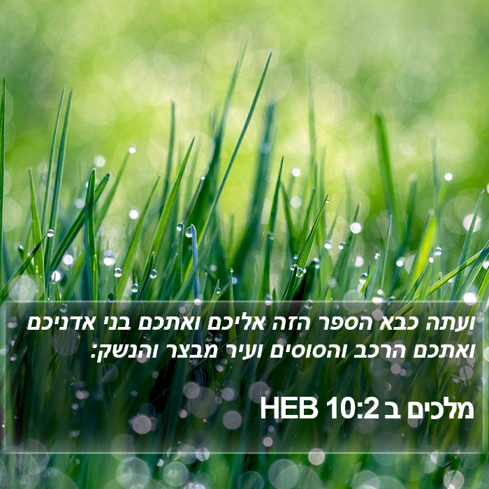 מלכים ב 10:2 HEB Bible Study